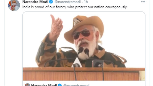  PM Narendra Modi Wishing Deepavali Greetings To Soldiers In Jaisalmer