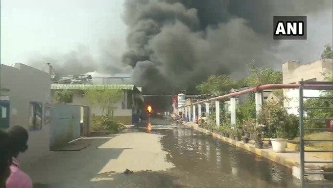 Workers Injured After Huge Fire Broke Out At Drug Factory In Hyderabad Workers Injured After Huge Fire Broke Out At Drug Factory In Hyderabad
