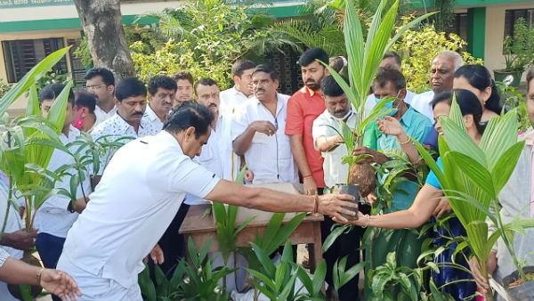 Saplings Distribution For HD Kumaraswamy 61st Birthday