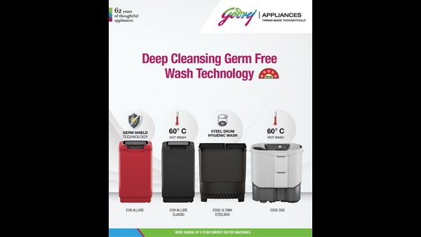 Godrej makes the winter warmer with launch of 5-star rated Hot wash enabled washing machines Godrej makes the winter warmer with launch of 5-star rated Hot wash enabled washing machines