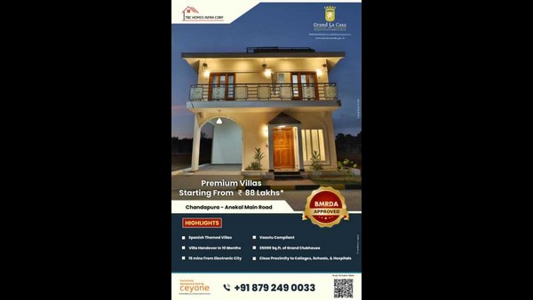  Grand La Casa Spanish Theme Premium Villas Located In Chandapura-Anekal Main Road