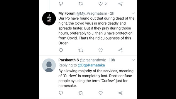 Public Raises Voice against Night Curfew in Karnataka