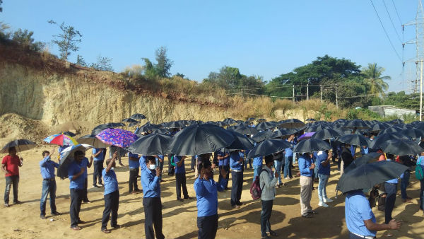 Ramanagara: Continuation Of The 33rd Day Of Toyota Workers Protest 