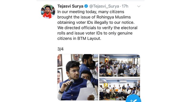 BTM Layout Congress MLA Ramalinga Reddy Hits Back At Tejasvi Surya Over Rohingya Muslims Remark