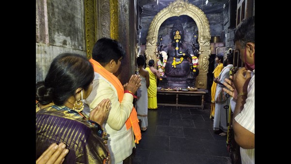 Kolar: Ganesh Temple Visited By New Minister R.Shankar Kolar: Ganesh Temple Visited By New Minister R.Shankar