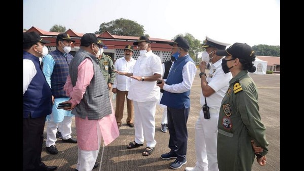 A Team Of MPs Who Visited The Seabird Shipyard In Karwar