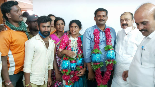 Mandya: Husband And Wife Who Won In The Gram Panchayat Election In KR Pete Taluk Mandya: Husband And Wife Who Won In The Gram Panchayat Election In KR Pete Taluk