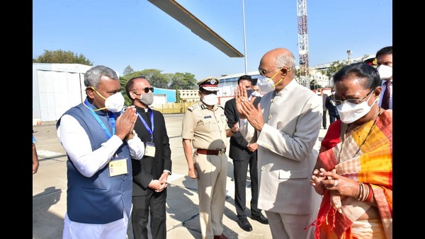 Ramnath Kovind today left HAL in Bengaluru with his wife to Talakaveri in Kodagu district
