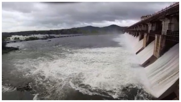 Heavy Rain In Karnataka: Water Released From Gajanuru Reservoir Into Tunga River Heavy Rain In Karnataka: Water Released From Gajanuru Reservoir Into Tunga River