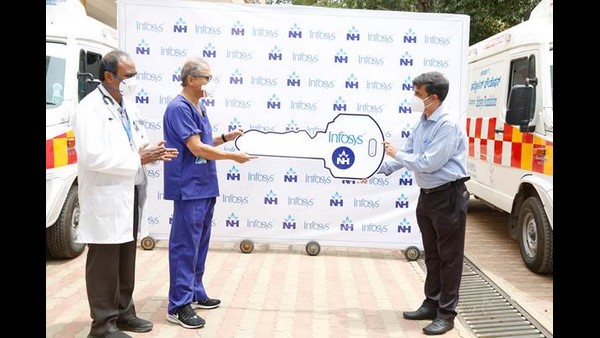 Infosys Foundation donates ambulances to Narayana Health Foundation Infosys Foundation donates ambulances to Narayana Health Foundation