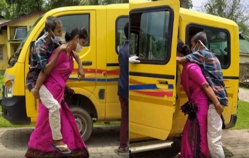 Odisha Woman Carries Father-In-Law On Shoulders To Healthcare Centre For Covid-19 Treatment Odisha Woman Carries Father-In-Law On Shoulders To Healthcare Centre For Covid-19 Treatment