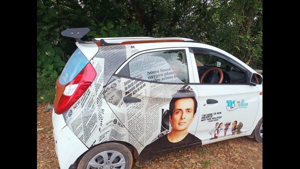 Bantwal Photographer Designed Car With Sonu Sood Photos