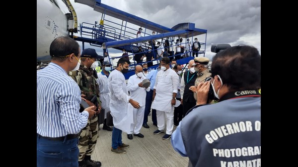 Assigned Governor of Karnataka Thawar Chand Gehlot arrived in Rajabhavan