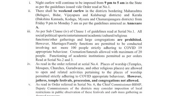  Karnataka Weekend Lockdown and Night Curfew Guidelines: Whats open and closed