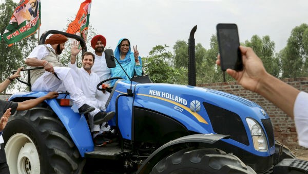 ಕಾಂಗ್ರೆಸ್ ಸಂಸದ ರಾಹುಲ್ ಗಾಂಧಿ ಟ್ರ್ಯಾಕ್ಟರ್ ಚಾಲನೆ