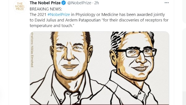 US Duo David Julius And Ardem Patapoutian Win 2021 Nobel Prize In Medicine US Duo David Julius And Ardem Patapoutian Win 2021 Nobel Prize In Medicine