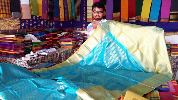 Silk Sarees Available At the Handloom Fair in Mysuru