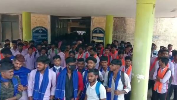 Hijab and Saffron Controversy: Students Protest Continued in Hassan, Chikkamagaluru
