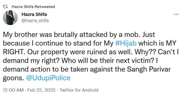 Udupi; Attack on Girl Students Brother Who Has Applied for Hijab