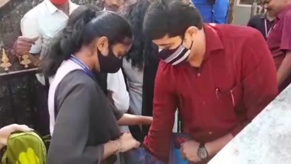 Udupi: A Marching of College Students Wearing Saffron Shawls in Kundapura