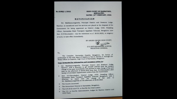 Ambedkar photo row: Raichur District Judge Mallikarjun Gowda Transferred