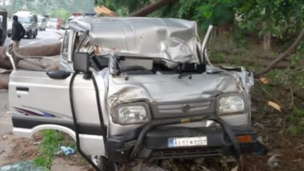 Two Dead After Tree Falls On Moving Car At Ramanagara 