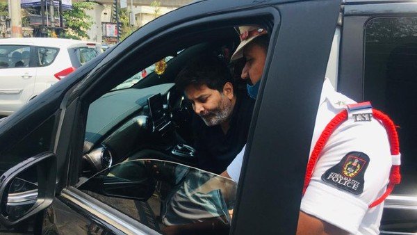 Director Trivikram Srinivas Gets Fined By Traffic Police For Tinted Glasses Director Trivikram Srinivas Gets Fined By Traffic Police For Tinted Glasses