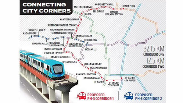 Bengaluru Namma Metro’s Phase-3 To Be Extended by 2 km Up To Kempapura