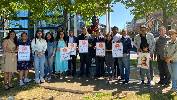 Minister Ashwath Narayan Paid Tribute to Basaveshwara Statue In London