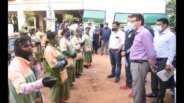 Inspection of Various Development Works in mahadevapura Zone by bbmp chief commissiner