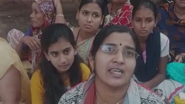  Women protest against MLA Renukacharya is build a house in illegal land