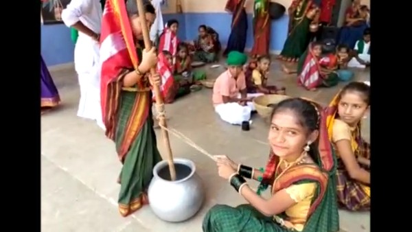 Students Showcase Village Culture at School Event in Hubballi