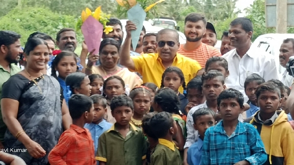 Nadabrama Hamsalekha celebrate birthday with tribal Childrens Nadabrama Hamsalekha celebrate birthday with tribal Childrens