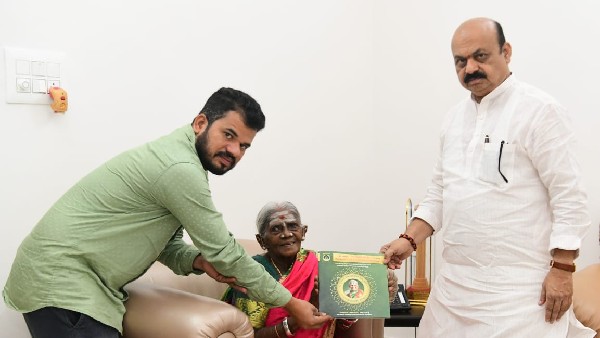 CM Basavaraj Bommai handed over BDA site to Saalumarada Thimmakka