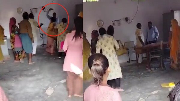 UP video : Principal thrashes female teacher in government school