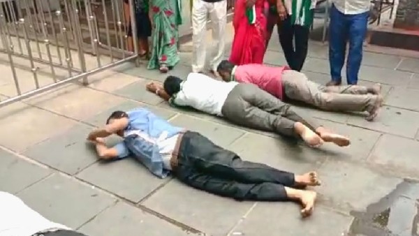 Fans Offer Urulu Seve in Kalikamba temple for HD Kumaraswamy to Recover from COVID 19 Fans Offer Urulu Seve in Kalikamba temple for HD Kumaraswamy to Recover from COVID 19