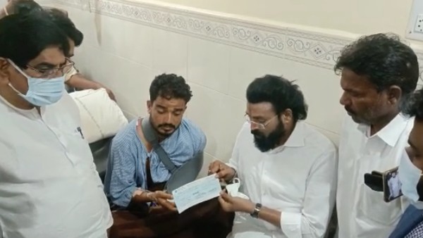  ಗಾಯಾಳುಗಳ ಸಂತೈಸಿ ಚೆಕ್ ವಿತರಿಸಿದ ರಾಮುಲು