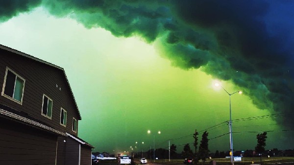 Skies Over South Dakota In Unites States Turn Green, Video Went Viral