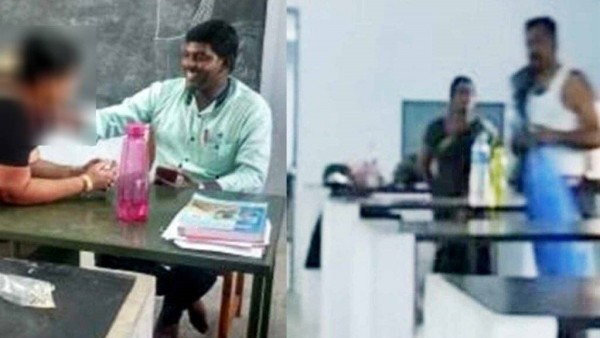 ಅಂಗಿ ಕಳಚಿ ಒಣಗಲು ಇಟ್ಟಿದ್ದೆ ಎಂದು ಶಿಕ್ಷಕ ಸಮಜಾಯಿಸಿ 