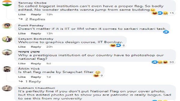 Can the flag be flown like this? people question for Bombay IIT