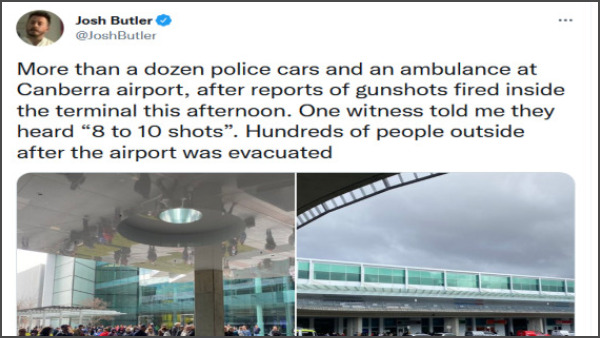 Breaking: Australia’s Canberra airport evacuated after gunman fires 5 shots, suspect detained