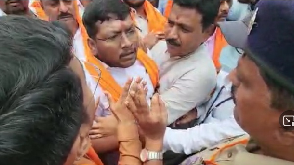 Clash Between BJP Workers and Police in Anjanadri Over CM Security Issues 