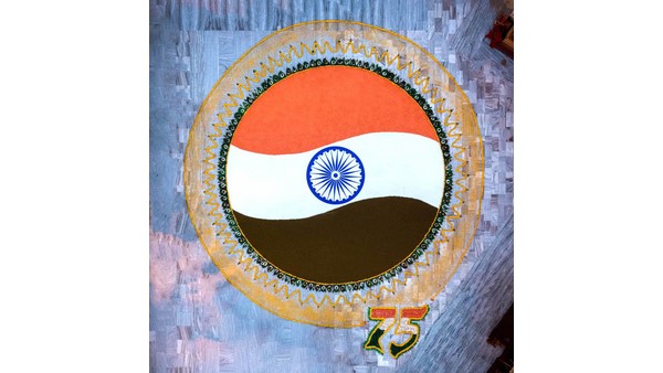 Tricolor Made From Foodgrains Vegetables in Kudroli Temple at Mangaluru 