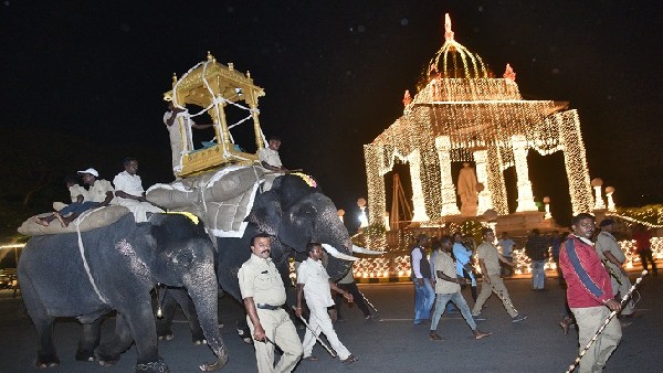  ಗೋಪಾಲಸ್ವಾಮಿಗೆ ಮರದ ಅಂಬಾರಿ ಹೊರಿಸಿ ತಾಲೀಮು