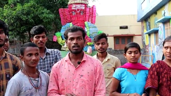 20 feet water bottle Ganesh idol attracted attention in Ilakal