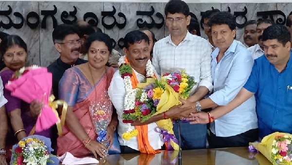 BJPs Jayanand Anchan elected as new Mayor, Poornima deputy mayor To mangaluru corporation