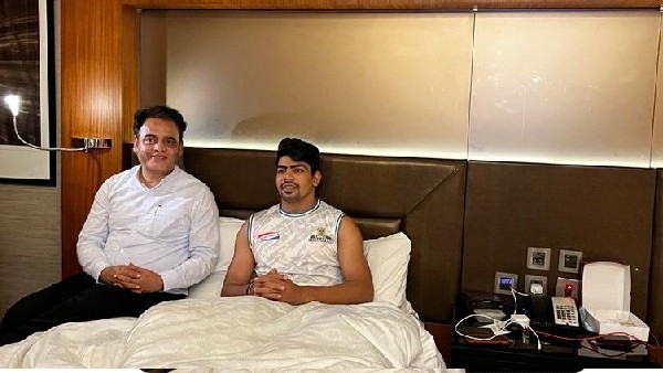 Minister Ashwath Narayan Meet Injured Kabaddi Player Pawan Sehrawat Minister Ashwath Narayan Meet Injured Kabaddi Player Pawan Sehrawat