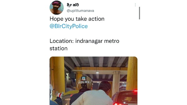 Traffic rules violation by Police in Bengaluru urge for taken action Traffic rules violation by Police in Bengaluru urge for taken action