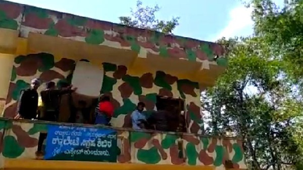 Woman death by Elephant attack: Forest department building destroyed by Kunduru 