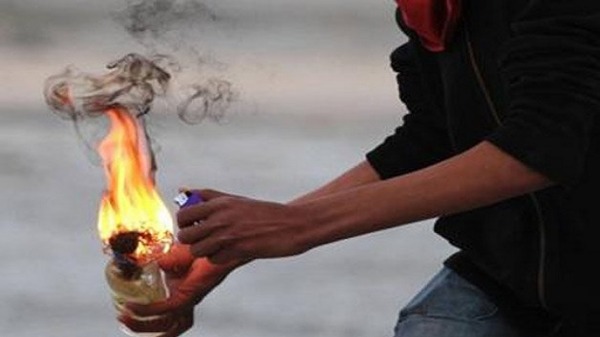 A petrol bomb was thrown outside the house of a Hindu leader in Tamil Nadu 